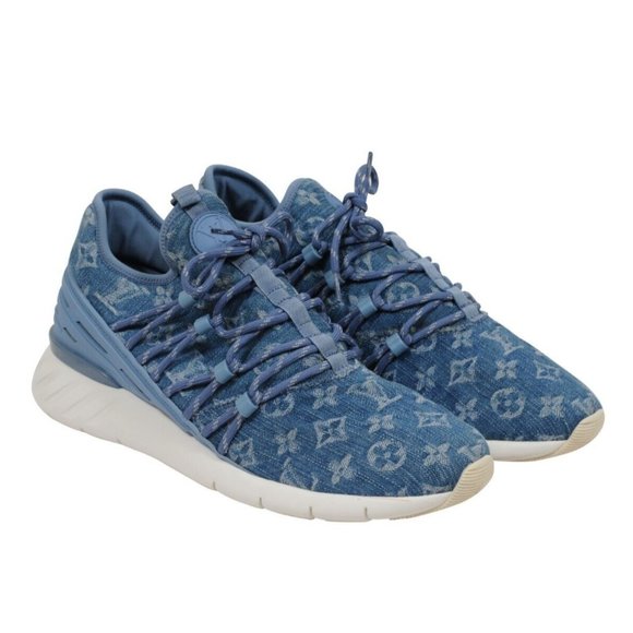 Louis Vuitton Other - Louis Vuitton Men Fastlane Sneakers US 8.5 LV7.5 Blue Denim Lv Logo Monogram Low
